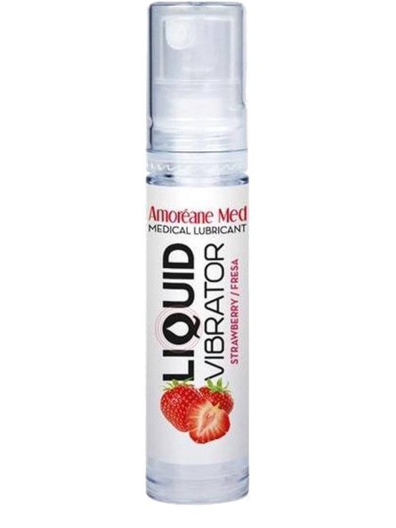 Wibrator w płynie Liquid Vibrator Strawberry 10ml Amoreane