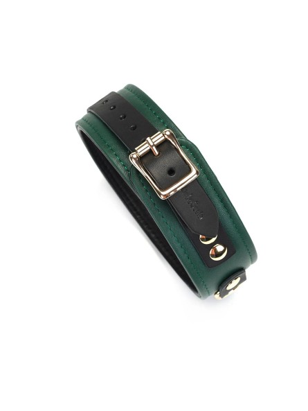 Obroża ze smyczą Mossy Chic Leather Collar with Leash Liebe Seele