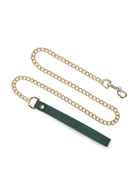 Obroża ze smyczą Mossy Chic Leather Collar with Leash Liebe Seele