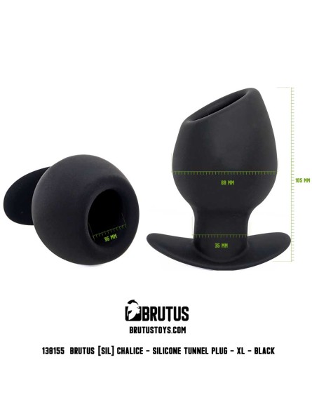 Tunel analny Chalice Silicone Tunnel Plug Black XL Brutus