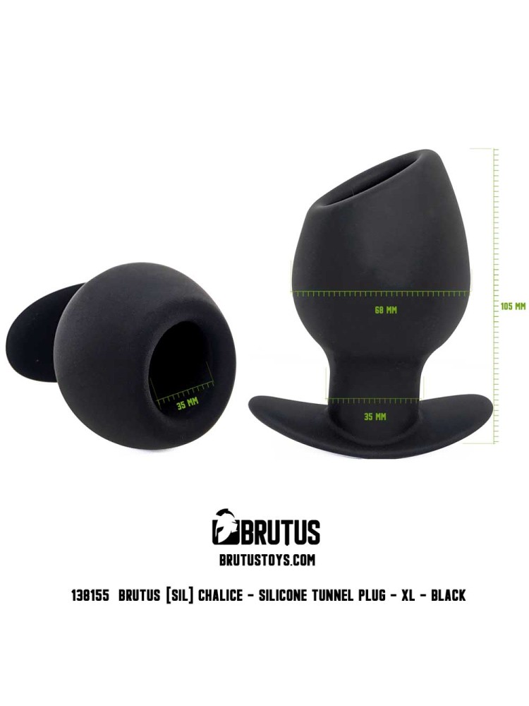 Tunel analny Chalice Silicone Tunnel Plug Black XL Brutus