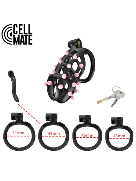 Pas cnoty FlexiSpike Chastity Cage Size 3 CELLMATE