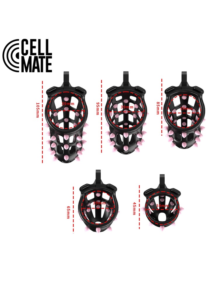 Pas cnoty FlexiSpike Chastity Cage Size 3 CELLMATE