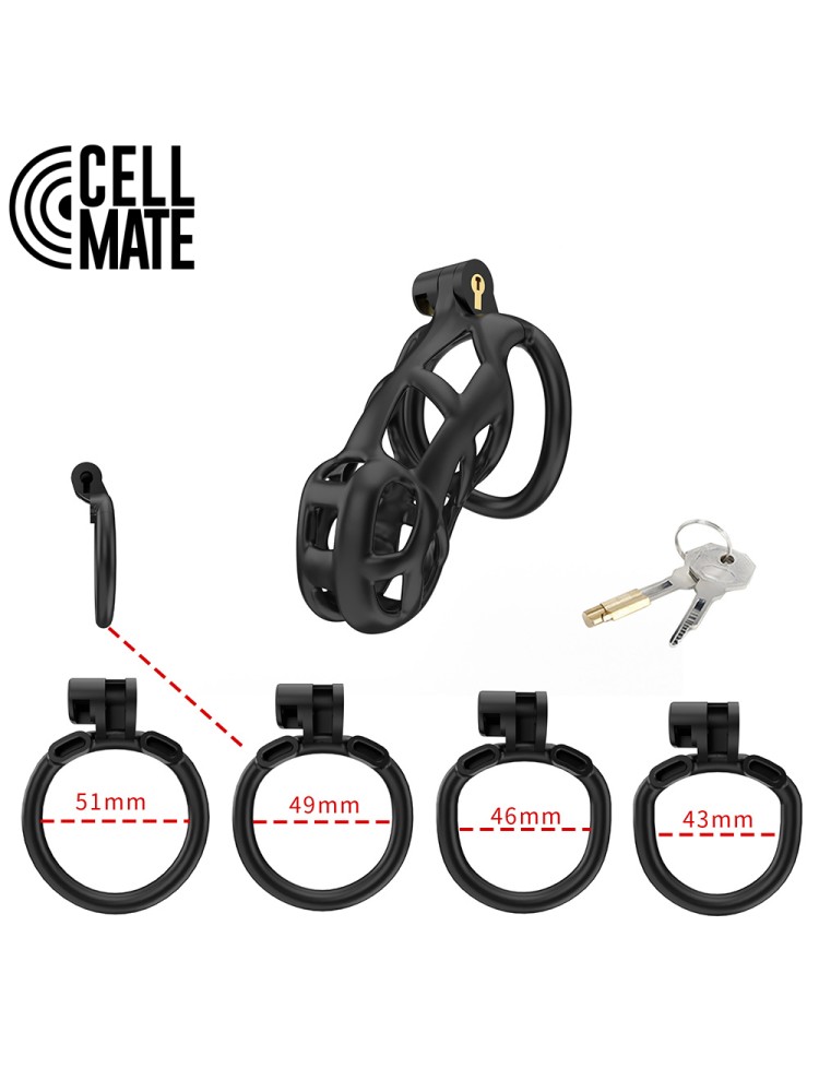 Pas cnoty Guardian Chastity Cage Black Size 3 CELLMATE