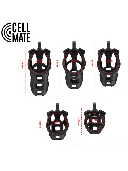Pas cnoty Guardian Chastity Cage Black Size 3 CELLMATE