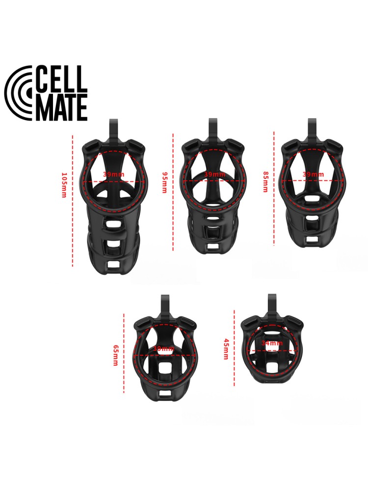 Pas cnoty Guardian Chastity Cage Black Size 3 CELLMATE