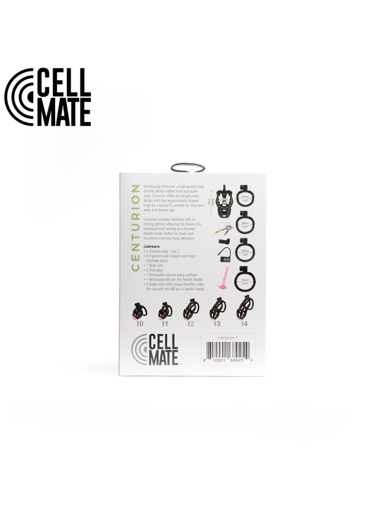Pas cnoty Centurion Chastity Cage Black Size 2 CELLMATE