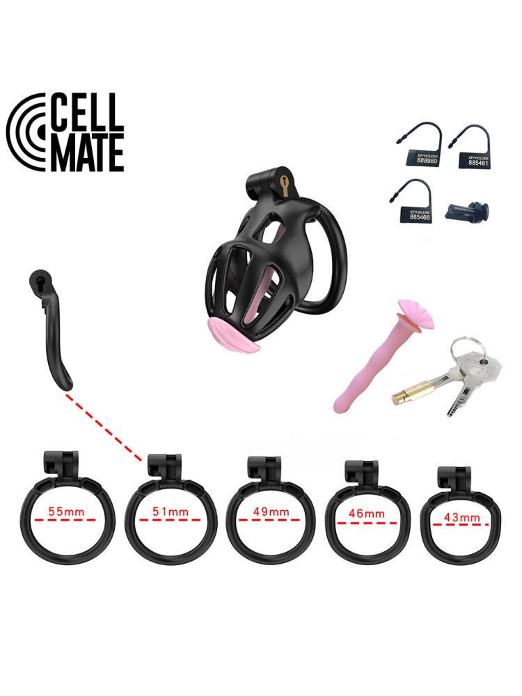 Pas cnoty Centurion Chastity Cage Black Size 1 CELLMATE