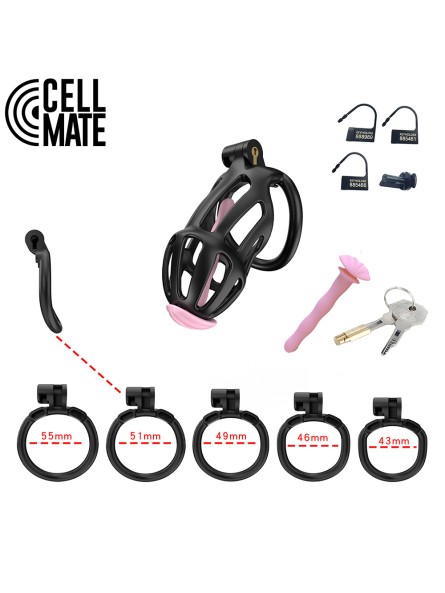 Pas cnoty Centurion Chastity Cage Black Size 2 CELLMATE