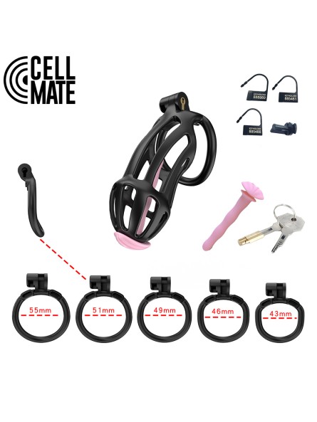 Pas cnoty Centurion Chastity Cage Black Size 3 CELLMATE