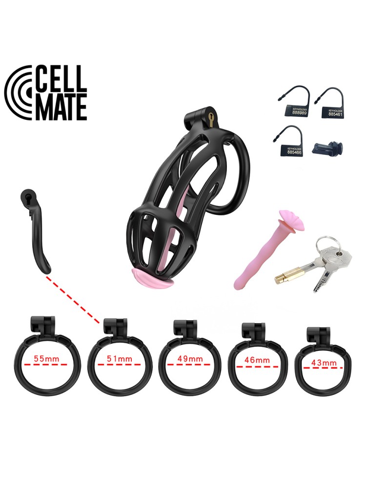 Pas cnoty Centurion Chastity Cage Black Size 3 CELLMATE