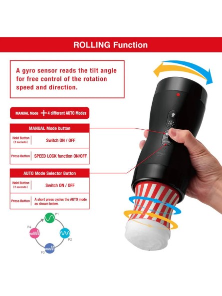 Masturbator Vacuum Gyro Roller Tenga