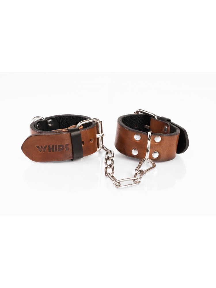 Kajdanki wąskie brązowe S Primal Bond Whips