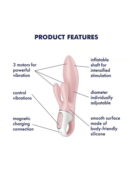 Wibrator króliczek Air Pump Bunny 3 rose Satisfyer