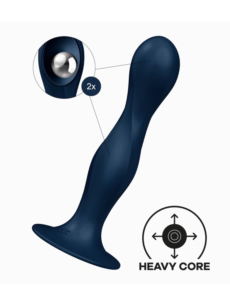 Dildo z wewnętrznymi kulkami Double Ball-R dark blue Satisfyer