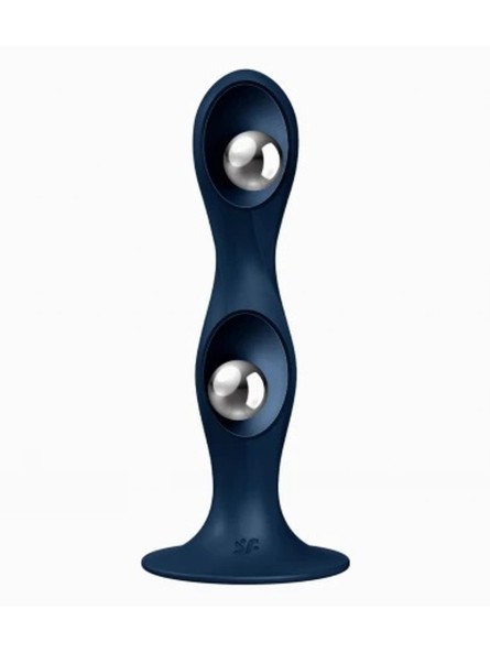 Dildo z wewnętrznymi kulkami Double Ball-R dark blue Satisfyer