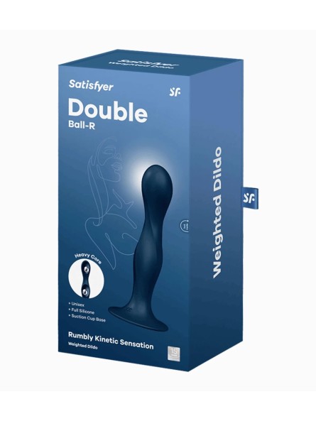 Dildo z wewnętrznymi kulkami Double Ball-R dark blue Satisfyer