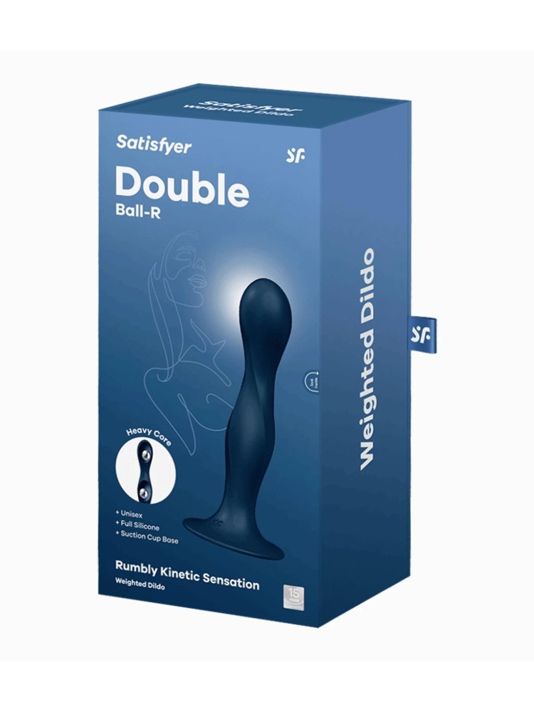 Dildo z wewnętrznymi kulkami Double Ball-R dark blue Satisfyer