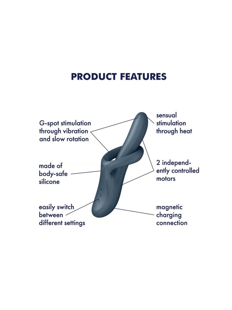 Podgrzewany wibrator do punktu G Heat Flex 4 blue Satisfyer