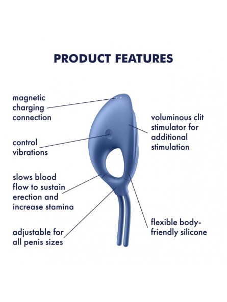 Wibrujący pierścień erekcyjny Swordsman Blue Satisfyer