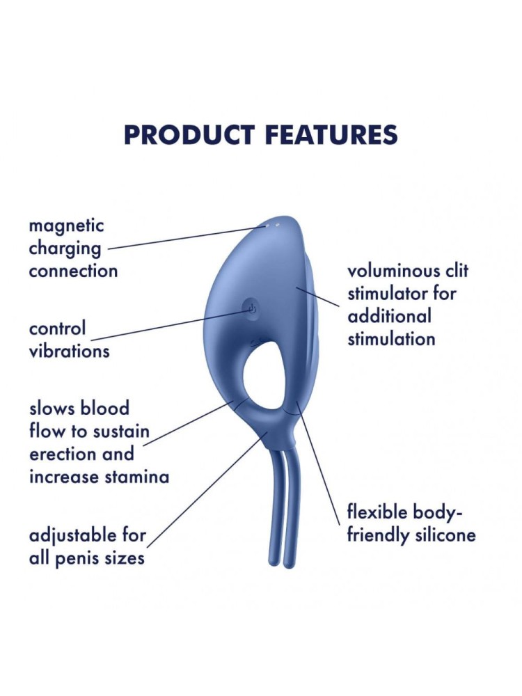 Wibrujący pierścień erekcyjny Swordsman Blue Satisfyer