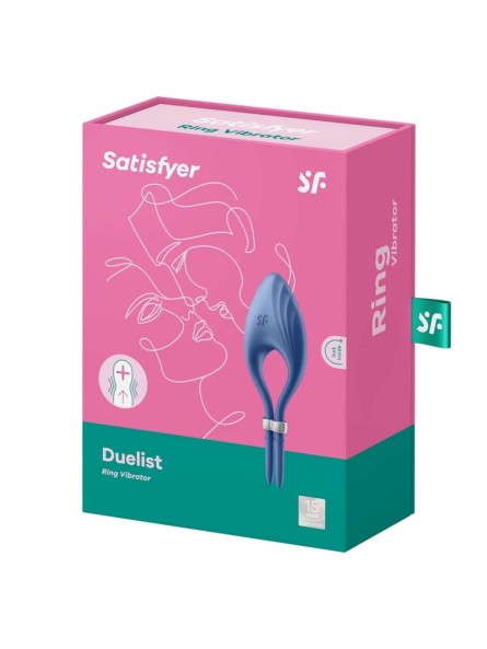 Pierścień erekcyjny Duelist Ring Vibrator Blue Satisfyer