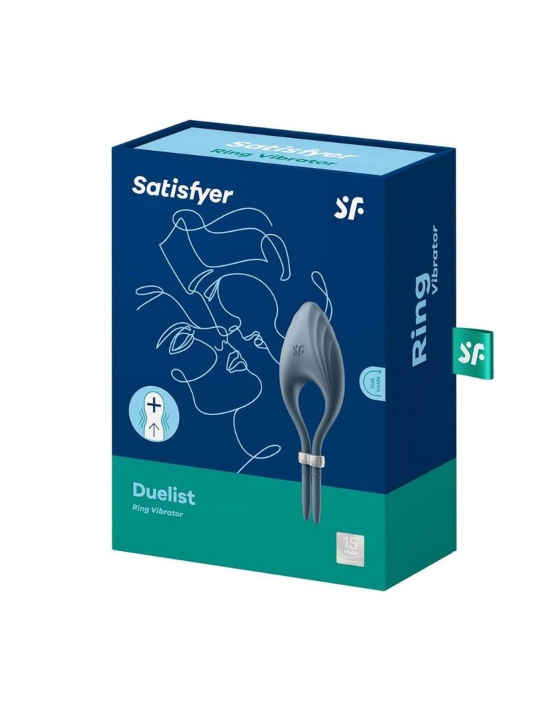 Pierścień erekcyjny Duelist Ring Vibrator Dark blue Satisfyer