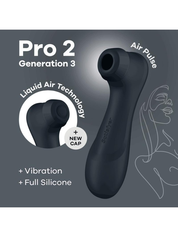 Stymulator łechtaczki Pro 2 Generation 3 with Liquid Air black Satisfyer