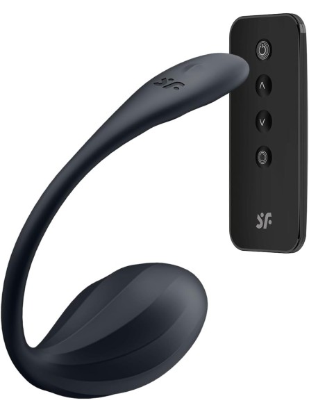 Jajeczko wibrujące Ribbed Petal black Connect App Satisfyer