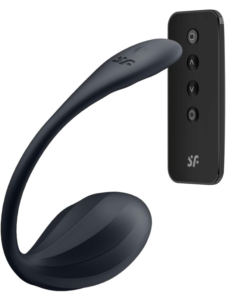 Jajeczko wibrujące Ribbed Petal black Connect App Satisfyer