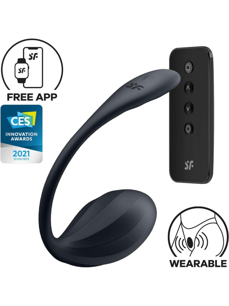 Jajeczko wibrujące Ribbed Petal black Connect App Satisfyer