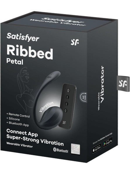 Jajeczko wibrujące Ribbed Petal black Connect App Satisfyer