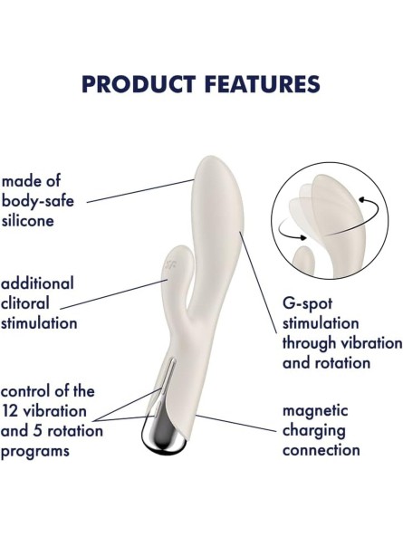 Wibrator króliczek Spinning Rabbit 1 Beige Satisfyer