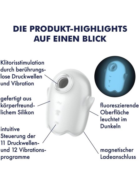 Stymulator łechtaczki Glowing Ghost White Satisfyer