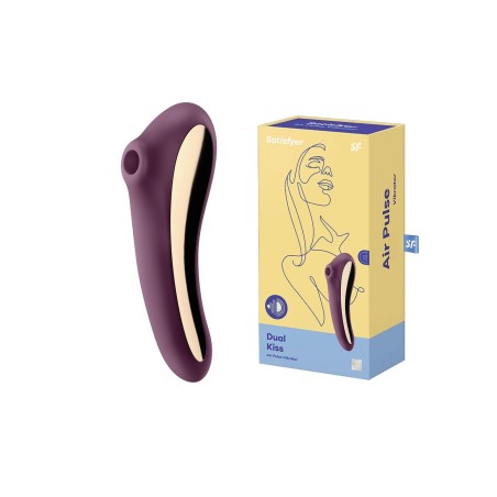 Stymulator łechtaczki z wibratorem Dual Kiss Wine Red Satisfyer