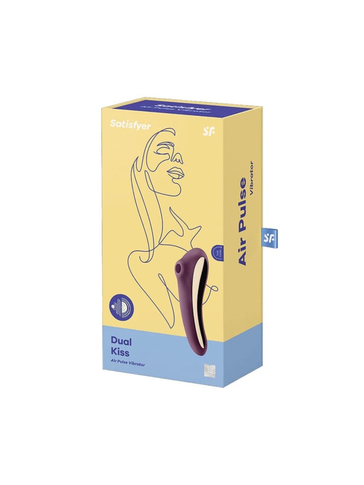 Stymulator łechtaczki z wibratorem Dual Kiss Wine Red Satisfyer