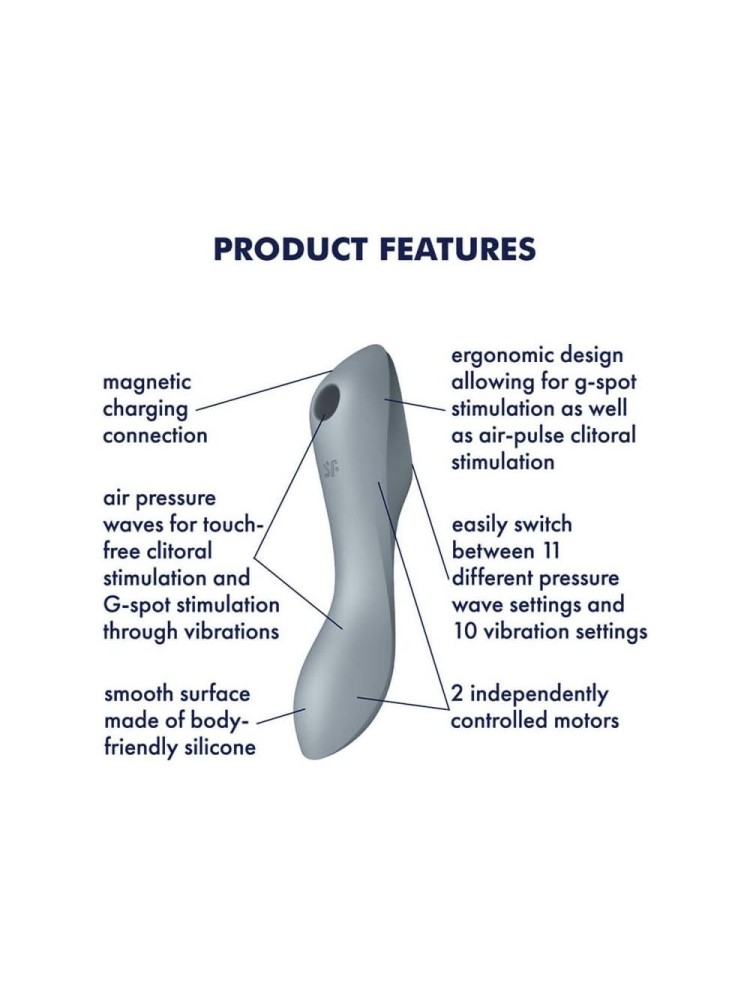 Wibrator wielofunkcyjny Vibrator Curvy Trinity 3 Blue Grey Satisfyer