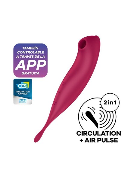 Wibrator wielofunkcyjny Twirling Pro Connect App dark red Satisfyer