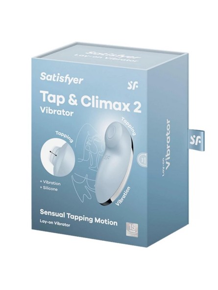 Stymulator łechtaczki Tap & Climax 2 blue Satisfyer