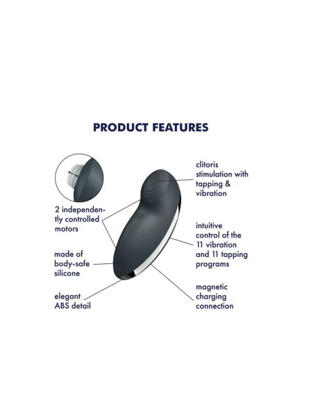 Stymulator łechtaczki Tap & Climax 2 grey Satisfyer