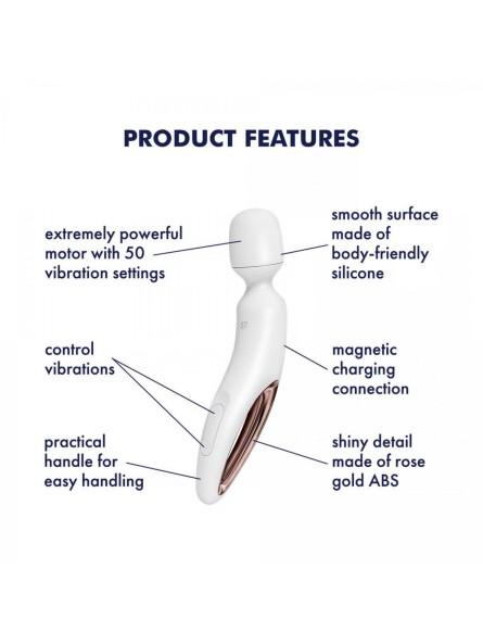 Wibrator różdżka Wand-erland White/Rosegold Satisfyer