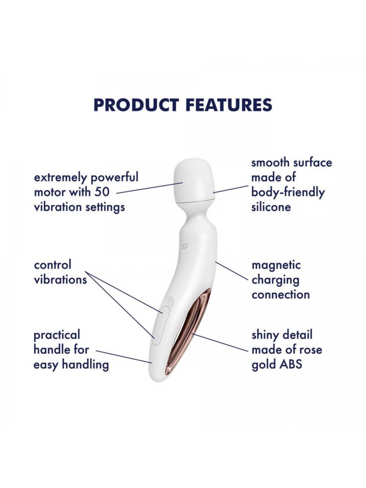 Wibrator różdżka Wand-erland White/Rosegold Satisfyer