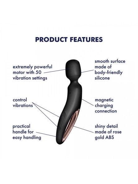 Wibrator różdżka Wand-erland Black/Rosegold Satisfyer