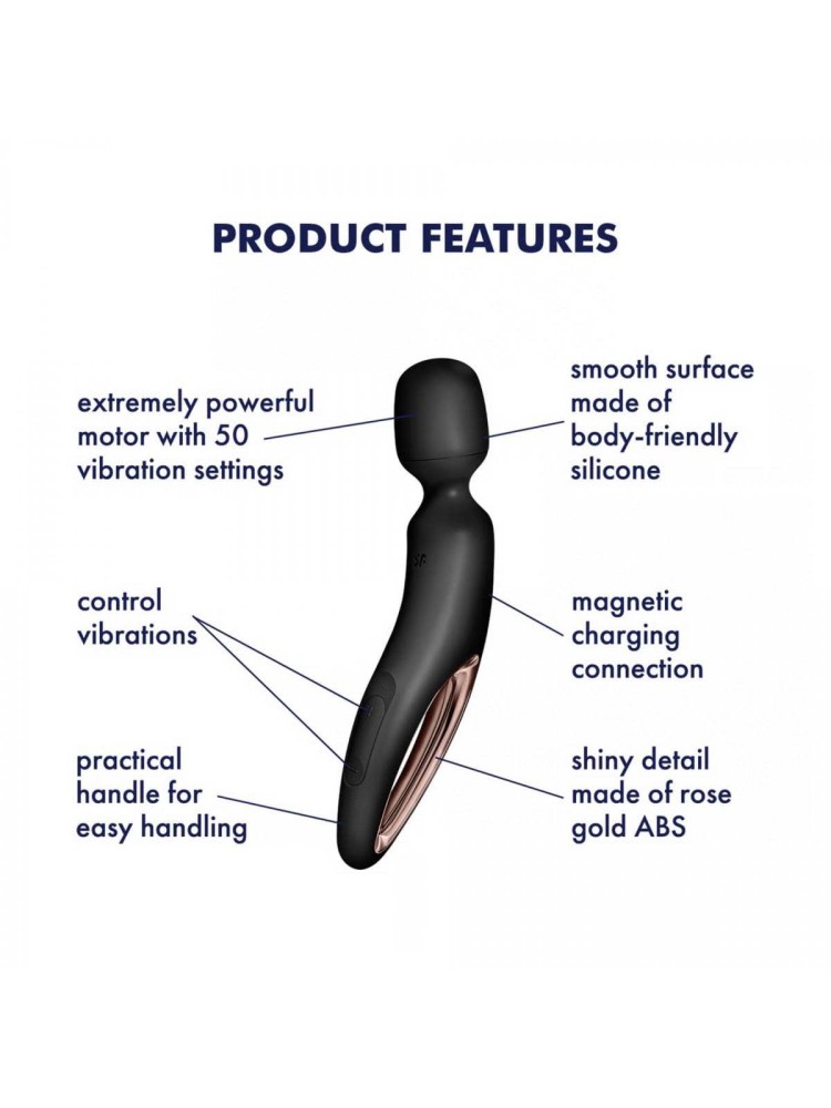 Wibrator różdżka Wand-erland Black/Rosegold Satisfyer