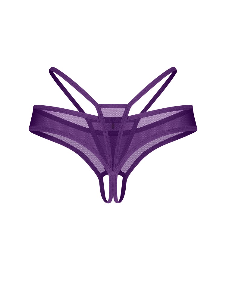 Stringi otwarte fioletowe Vibres 2XL/3XL Obsessive