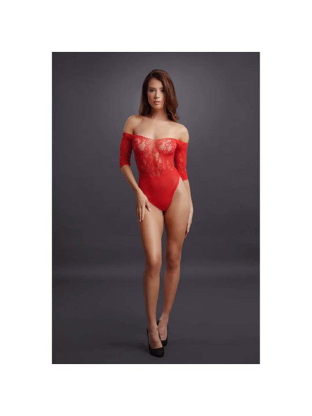 Body Crotchless Rhinestone Teddy Red OS Le Desir
