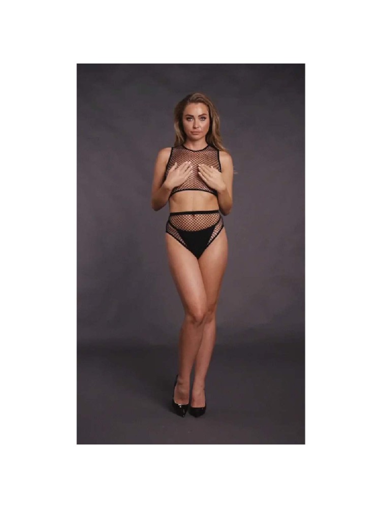 Komplet 2 Pc Crop Top Black OS Le Desir