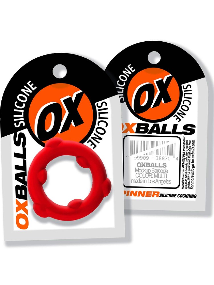 Pierścień erekcyjny [SIL] SPINNER Cockring Red Oxballs