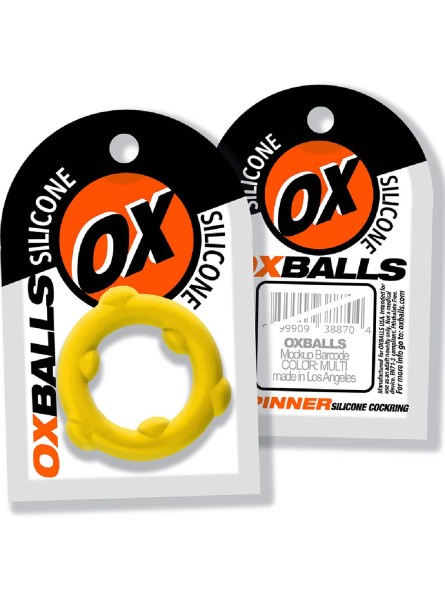 Pierścień erekcyjny [SIL] SPINNER Cockring Yellow Oxballs