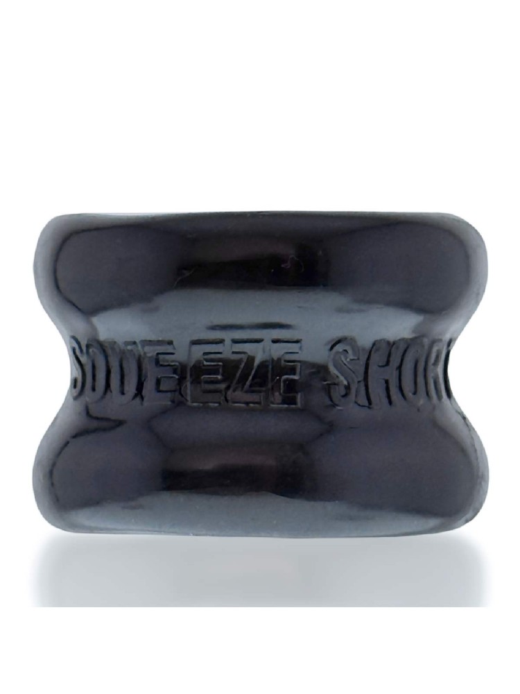 Naciagacz jąder [SIL/TPR] SQUEEZE SHORT Ballstretcher Black Oxballs